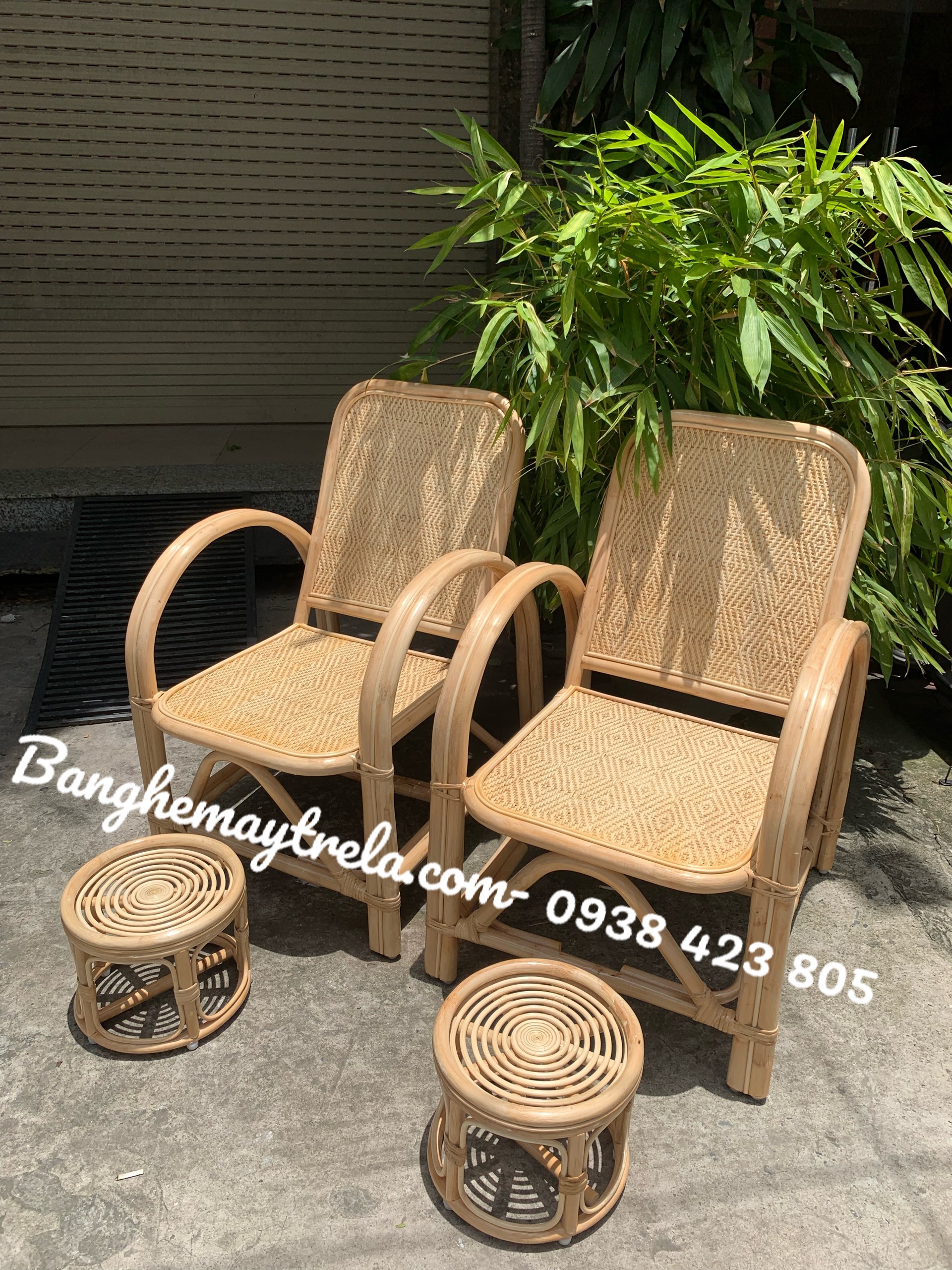 Ghế đơn mây tự nhiên lưới đan kín